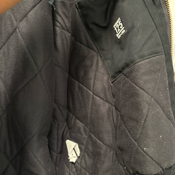 Vintage Carhartt Canvas Bomber Work Jacket Size XL Black Workwear 125 Year Ann - Picture 8 of 12